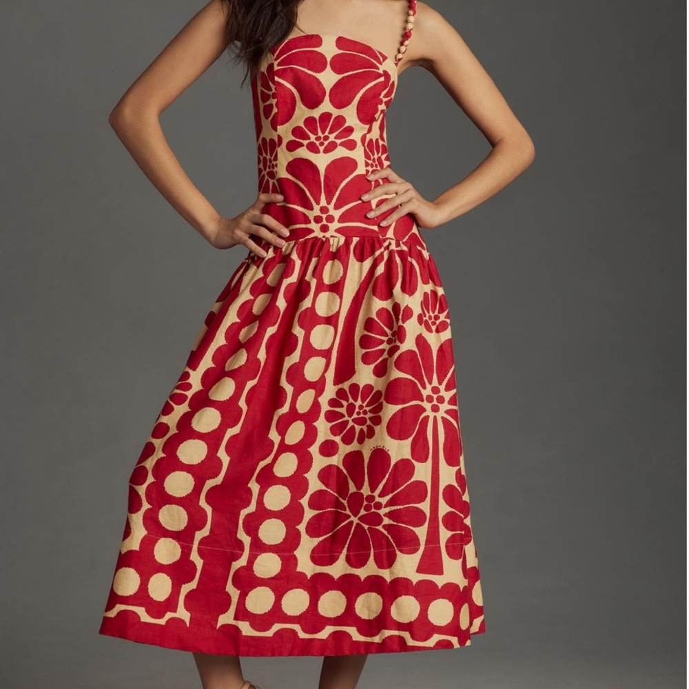 Farm Rio Palermo Sleeveless Midi Dress
